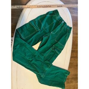 Refuge Green Cargo Pants Womens Medium Elastic Waist Utility Y2K Streetwear